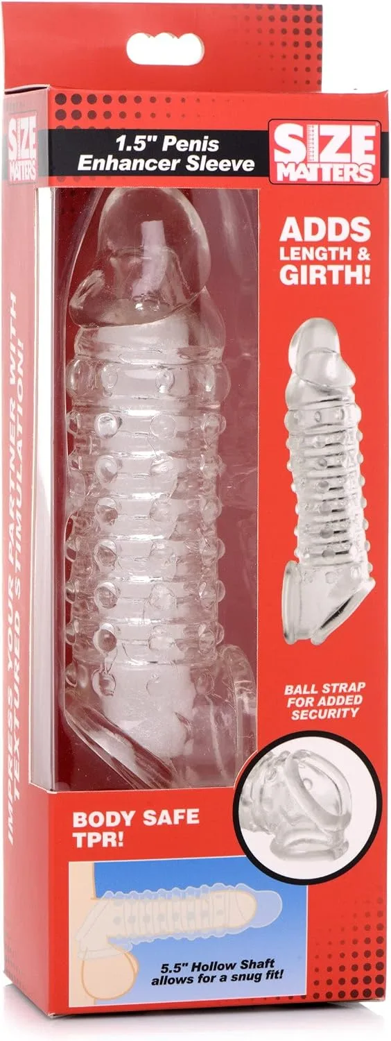 AG576 – Clear SM 1.5" Penis Enhancer Sleeve Clear