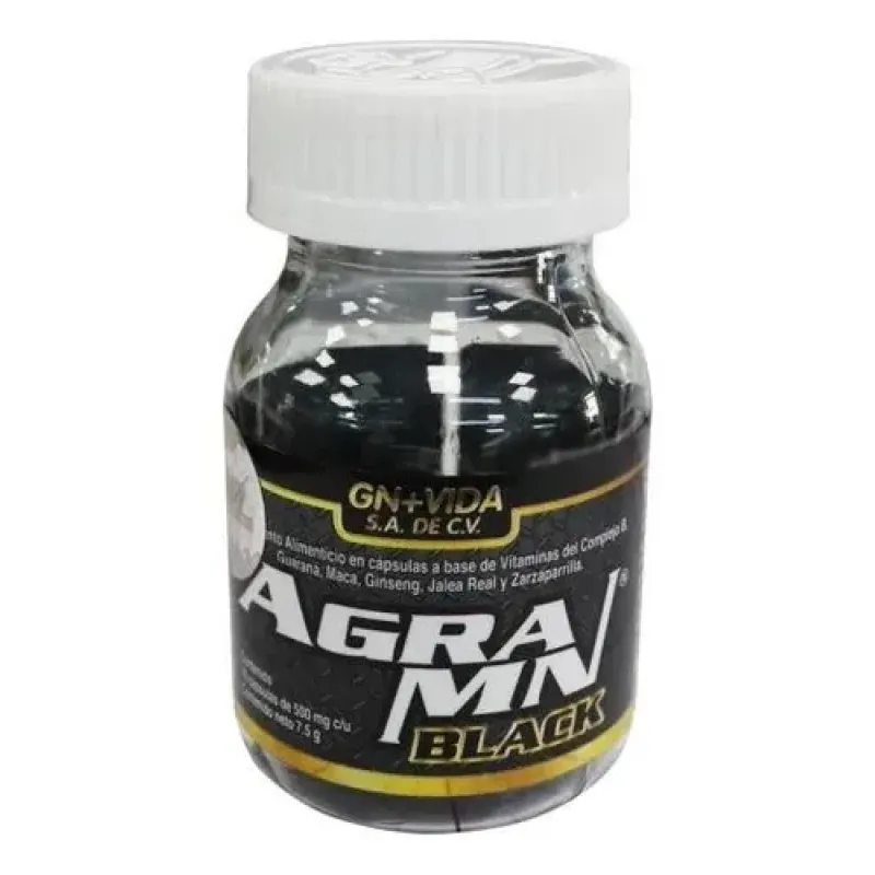 CAPSULAS AGRA MN BLACK C/15 FRASCO MINI