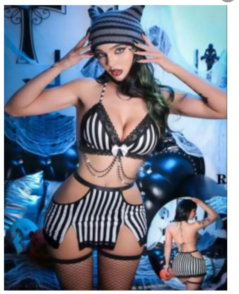 L-G3080 COORDINAD SEXY BEETLEJUICE