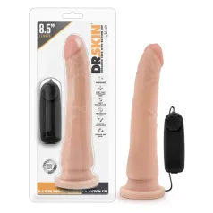 Consolador con Vibrador Dr. Skin 8.5” Vainilla – Realismo, suavidad y vibración intensa