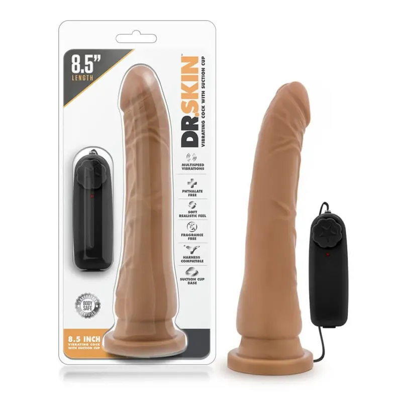 BL-13057 BL-13057 DR. SKIN - 8.5 INCH VIBRATING REALISTIC COCK