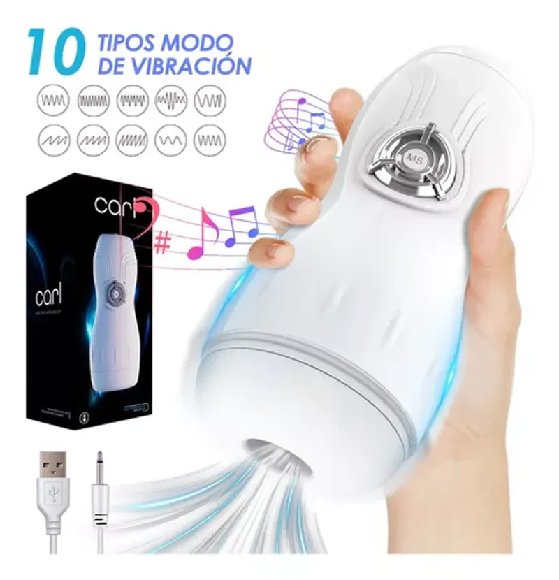 Masturbador masculino en vaso con vibración Recargable