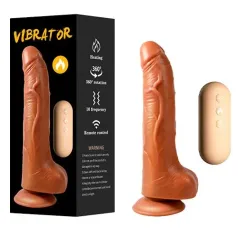 Pene vibrador realista con rotación y movimiento Power Hero.