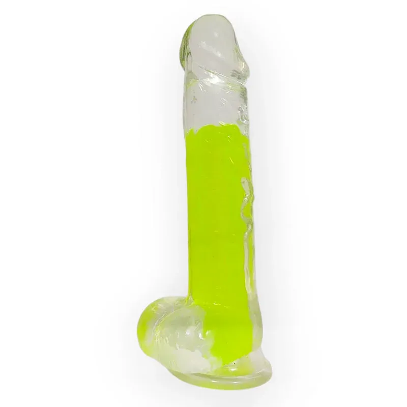 Dildo con ventosa a granel transparente con color