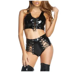 Conjunto Sexy de Vinipiel – Estilo Atrevido y Ajuste Perfecto