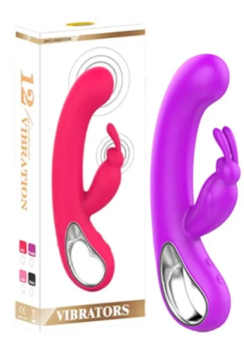 Vibrador Multiorgásmico de Silicón 21 cm con Doble Motor y 12 Funciones